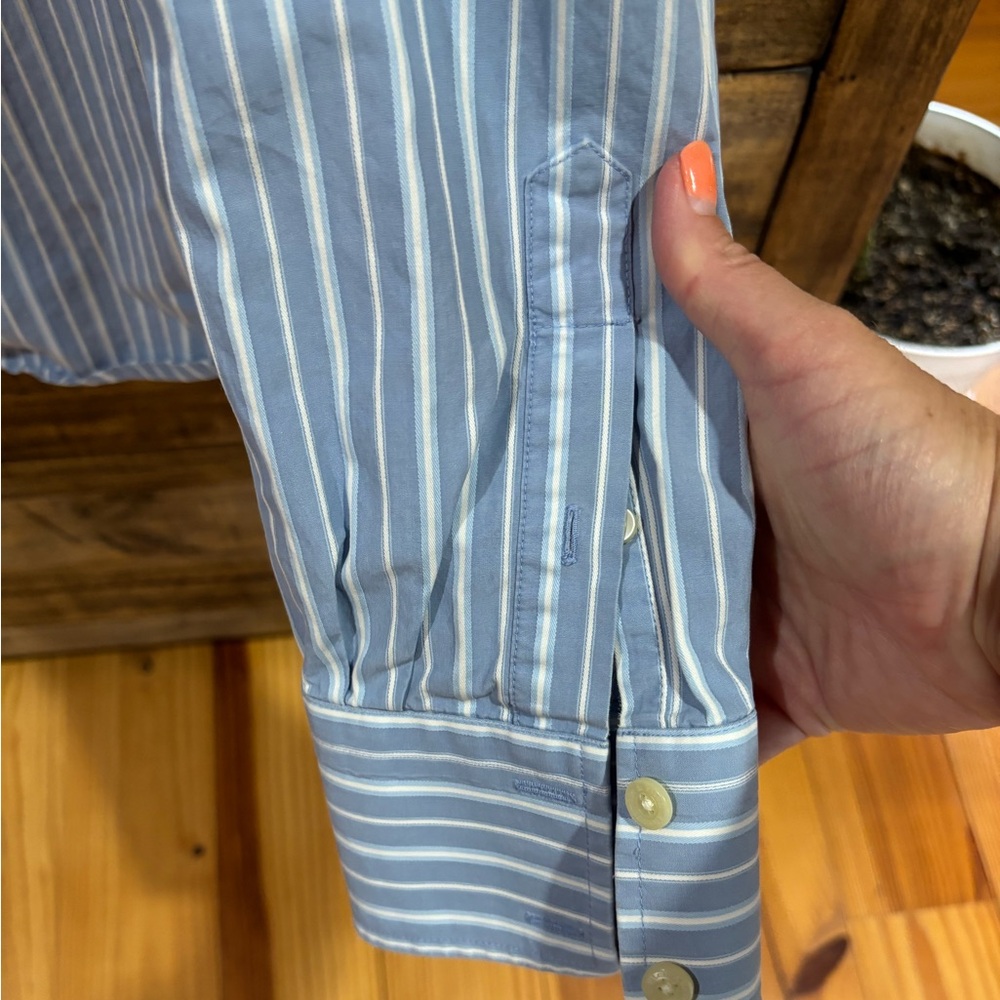 Abercrombie & Fitch Blue‎ Striped Men's Shirt - Picture 7 of 8